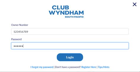 Login to Club Wyndham.